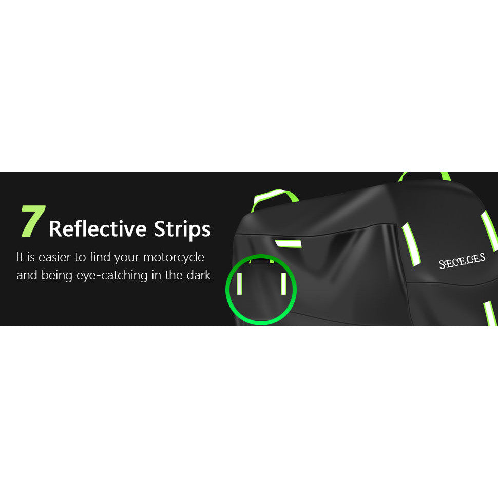 Seceles 300D Heavy Duty Waterproof Motorcycle Scooter Cover All-Season Protection