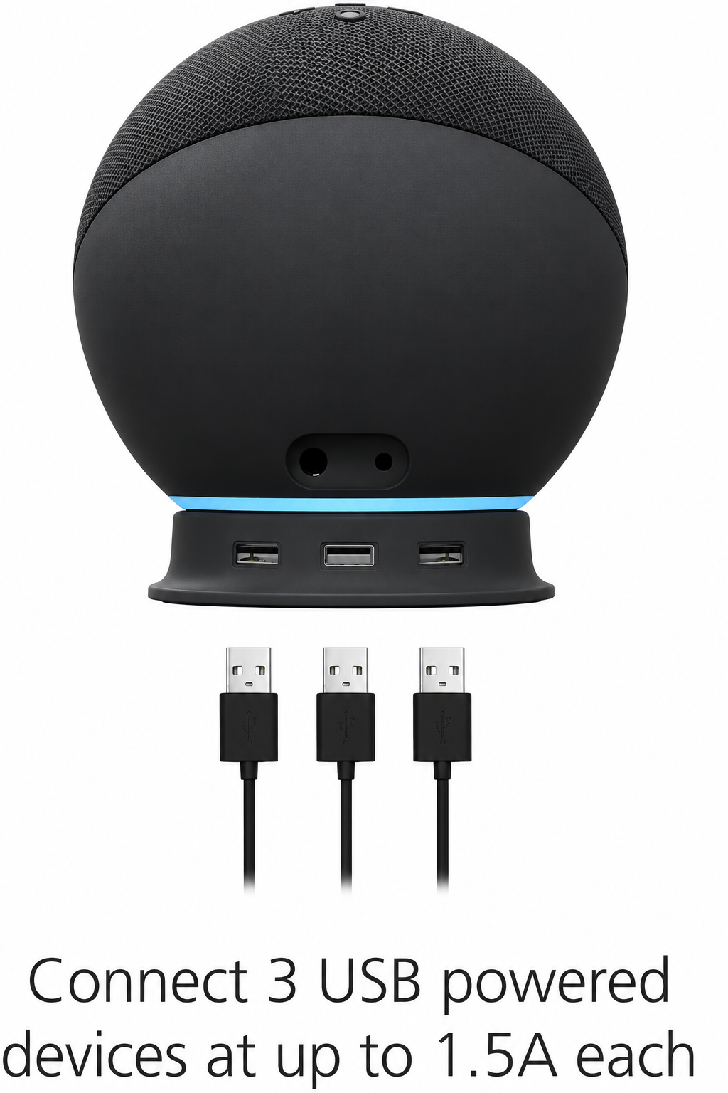 MISSION CABLES USB Charging Hub Stand for Amazon Echo 4th Gen