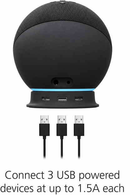 MISSION CABLES USB Charging Hub Stand for Amazon Echo 4th Gen