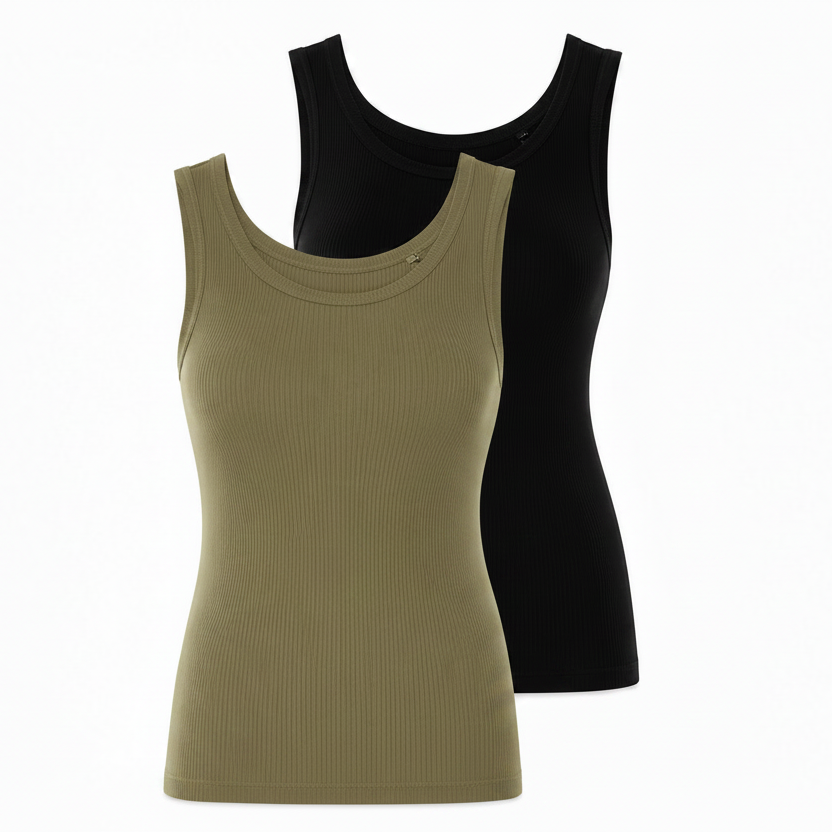 esmara® Women's Ribbed Tank Top 2‑Pack