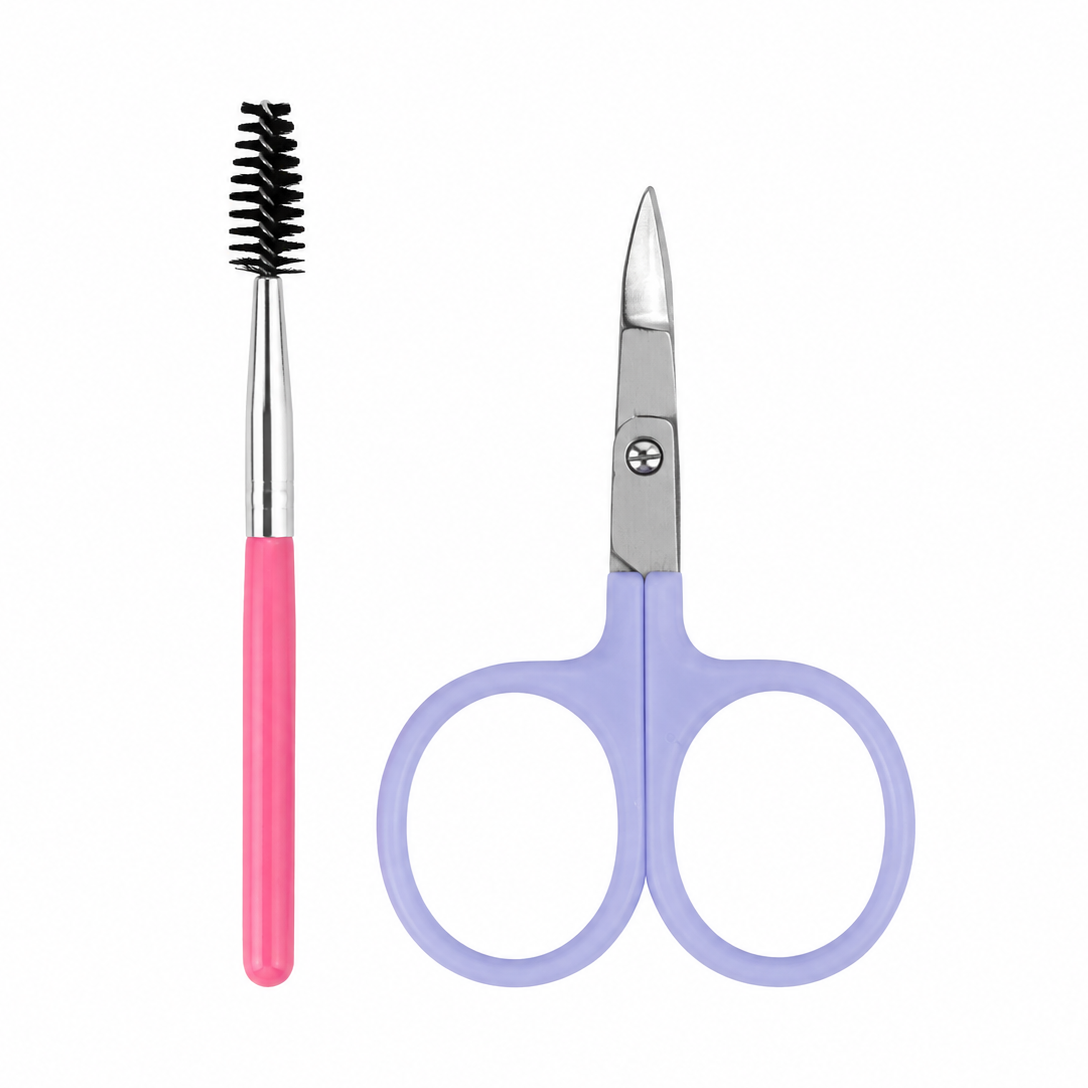 Cien Beauty Eyelash Brush & Eyebrow Scissors Set 2Pcs