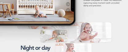 GNCC 1080P Smart WiFi Baby Monitor: Night Vision, 2-Way Audio, Alexa Compatible