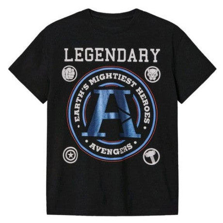Marvel Avengers Black Kids Comfortable T-Shirt Size 134-140 CM