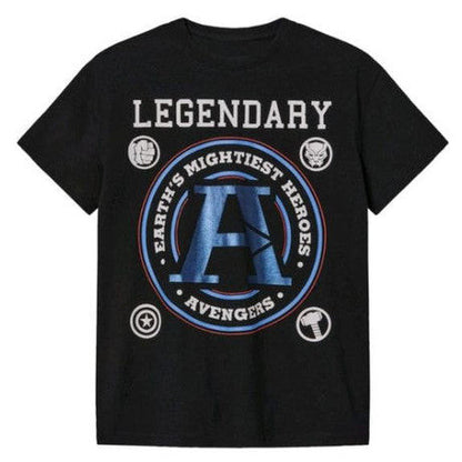 Marvel Avengers Black Kids Comfortable T-Shirt Size 134-140 CM