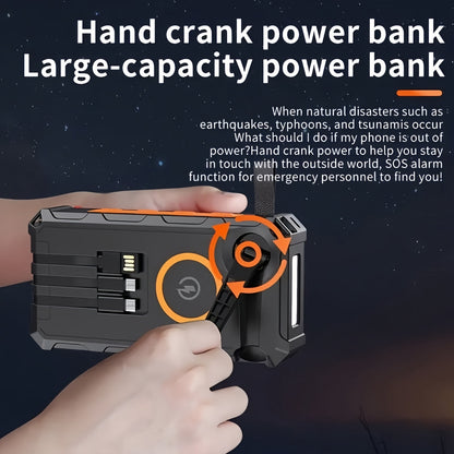 OKG 536 Solar Hand Crank Power Bank 30000mAh 15W Orange