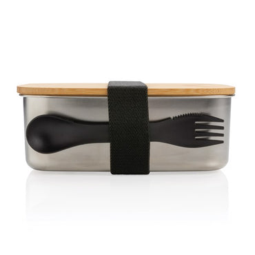 Premium Stainless Steel Lunchbox with Bamboo Lid & Spork for Healthy Meals