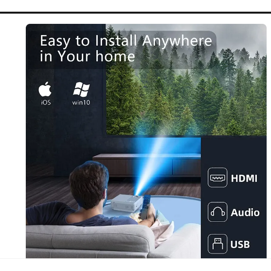 Staratlas L36P Mini LED Projector – 4K Wi‑Fi, 1080p, Portable