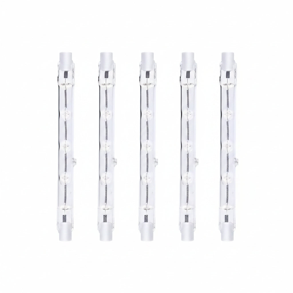 R7s 118mm 300W Halogen Bulb 5 Pack Dimmable 2800K Warm White