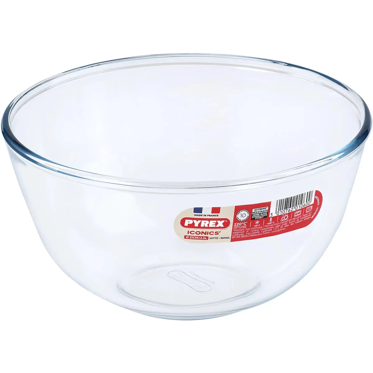 Pyrex Iconics 21cm Clear Glass Mixing Bowl - Durable Kitchen Essential