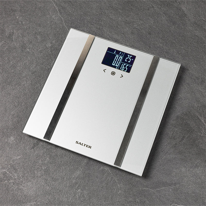 Salter Glass Smart Body Analyzer Scale - Measures Weight, BMI, Body Fat