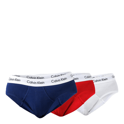 Calvin Klein Men's Cotton Stretch Hip Brief 3‑Pack White