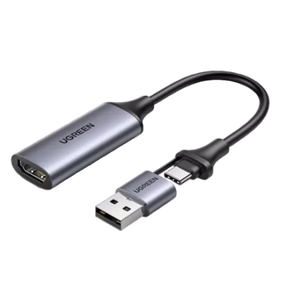 UGREEN CM489 USB-A Type-C to HDMI Video Capture Device Grey