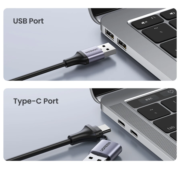 UGREEN CM489 USB-A Type-C to HDMI Video Capture Device Grey