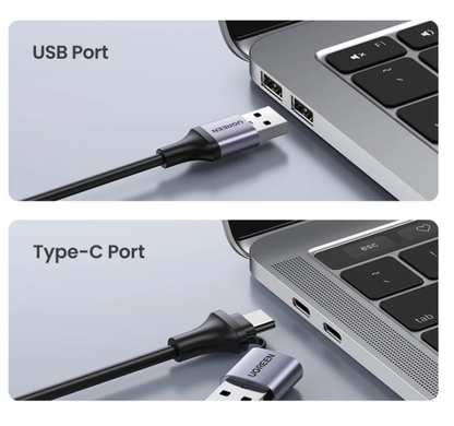 UGREEN CM489 USB-A Type-C to HDMI Video Capture Device Grey