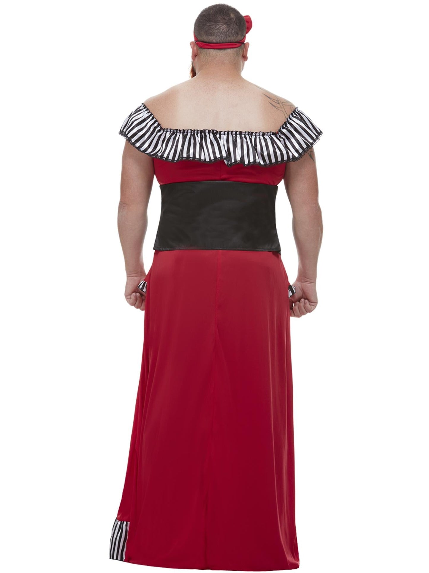 Red Bearded Lady Costume with Dress, Corset, Headband & Beard