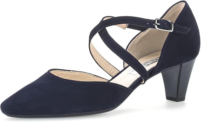 Gabor Women's Blue Atlantic Closed-Toe Leather Pump with 2‑inch Heel
