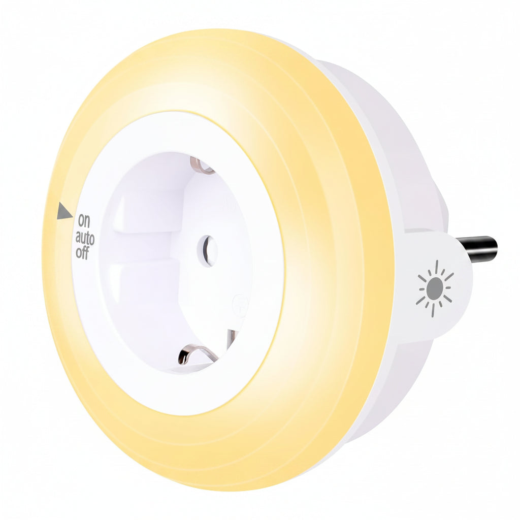 Emotionlite Night Light Socket with Twilight Sensor 4 Brightness Adjustable Warm White 2700 K