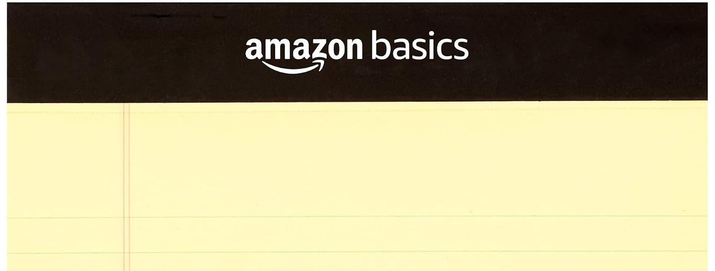 Amazon Basics Narrow Ruled Writing Pad 5x8 Inches 50 Sheets 12-Pack Canary