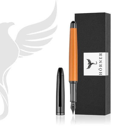 Horner Auerus Fountain Pen Modern Design Medium Nib Orange-Black
