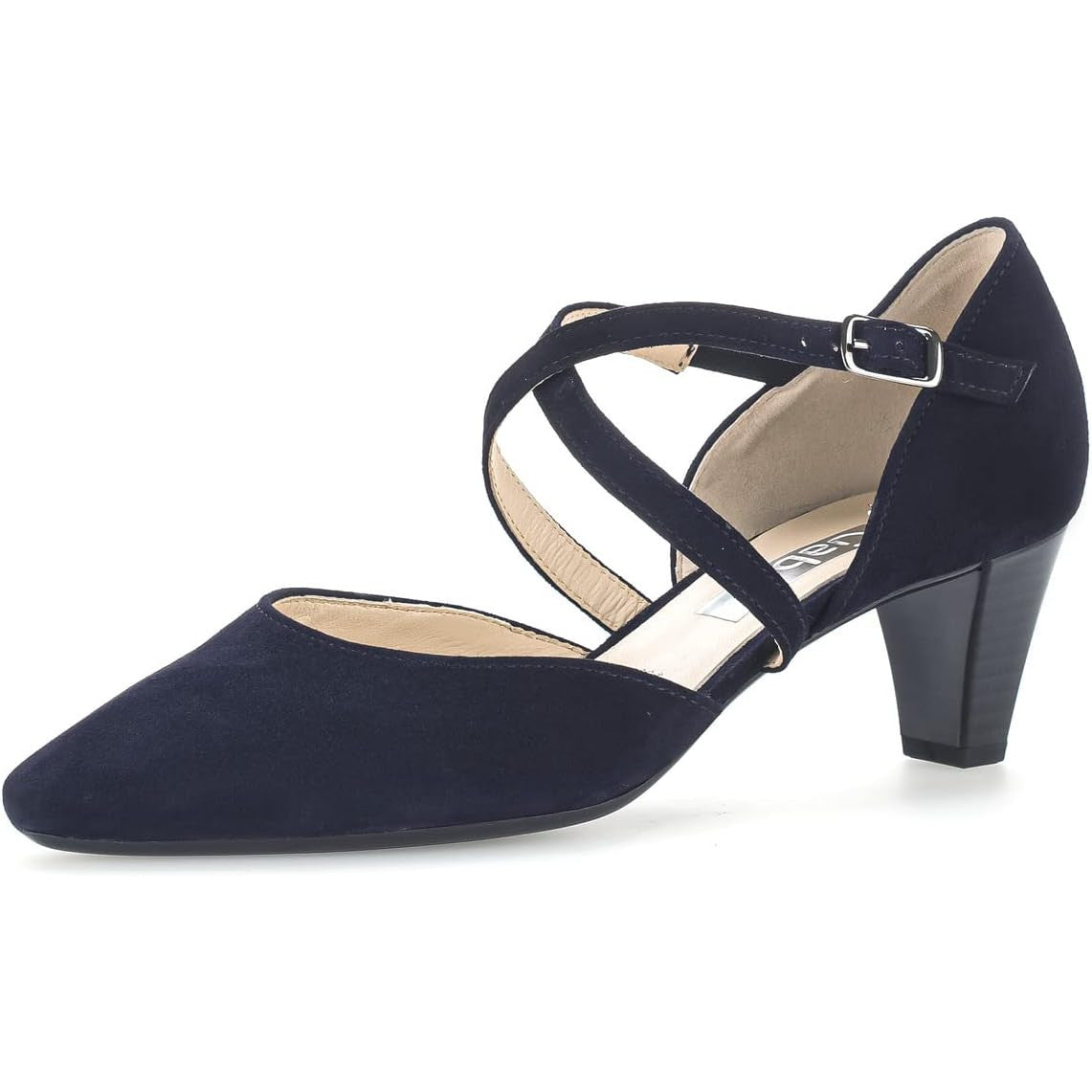 Gabor Women's Blue Atlantic Closed-Toe Leather Pump with 2‑inch Heel