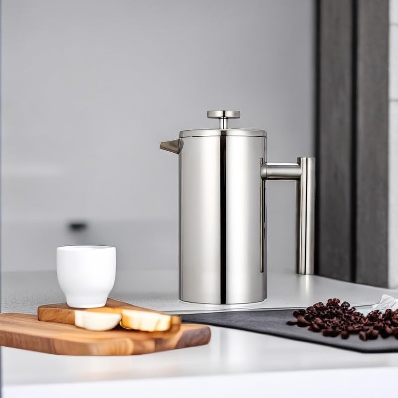 Meelio 600ml Double-Wall Insulated Stainless Steel French Press Coffee Maker