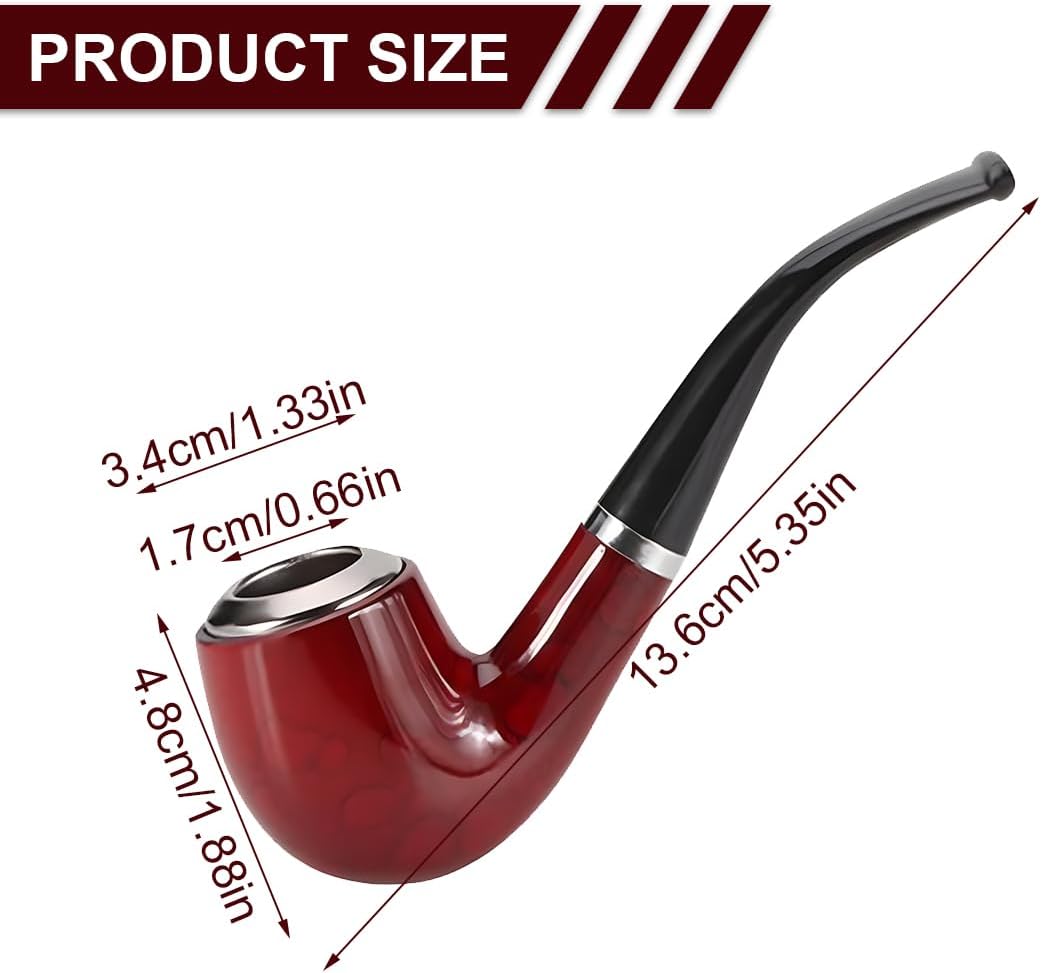 Tomedeks Classic Wooden Tobacco Pipe – Vintage Red Wine Finish