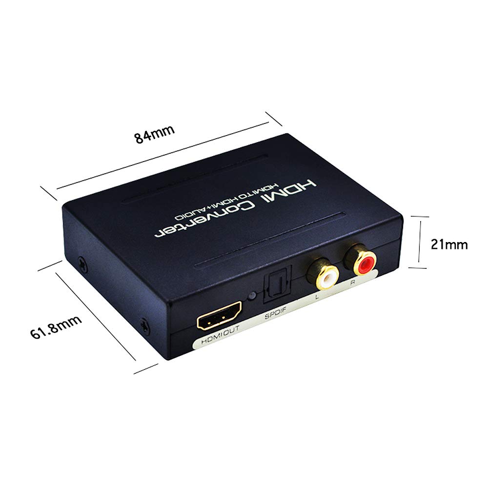 1080P HDMI to HDMI Audio Extractor Optical and RCA Converter C0001-CA