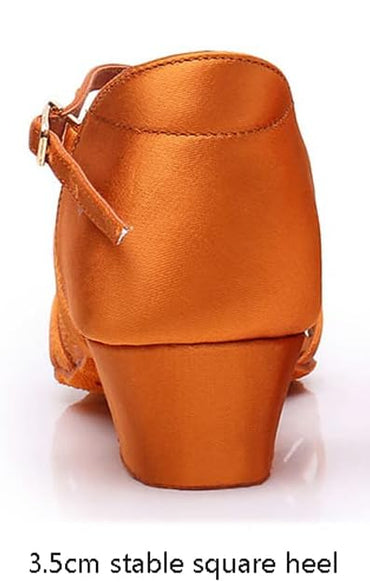 ReadJade Women's Satin Latin Dance Shoes with Adjustable Buckle