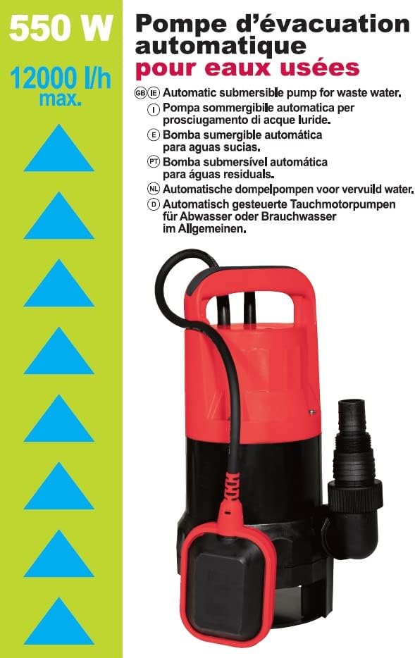 Spid'O 2260 115 Red Submersible Pump 550W Clear Water 12m³/h