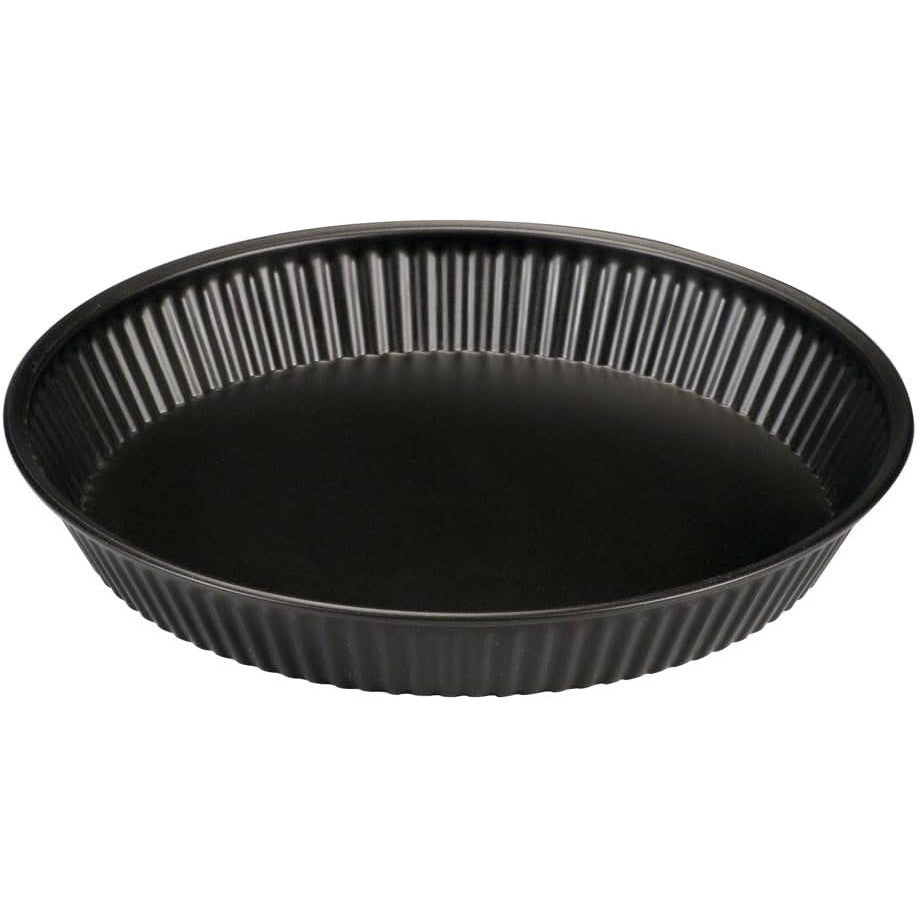 Formegolose 24cm Flan Tin with Double Non-Stick Steel Coating Black
