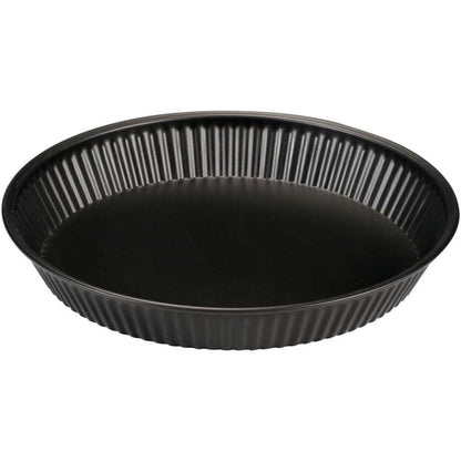 Formegolose 24cm Flan Tin with Double Non-Stick Steel Coating Black