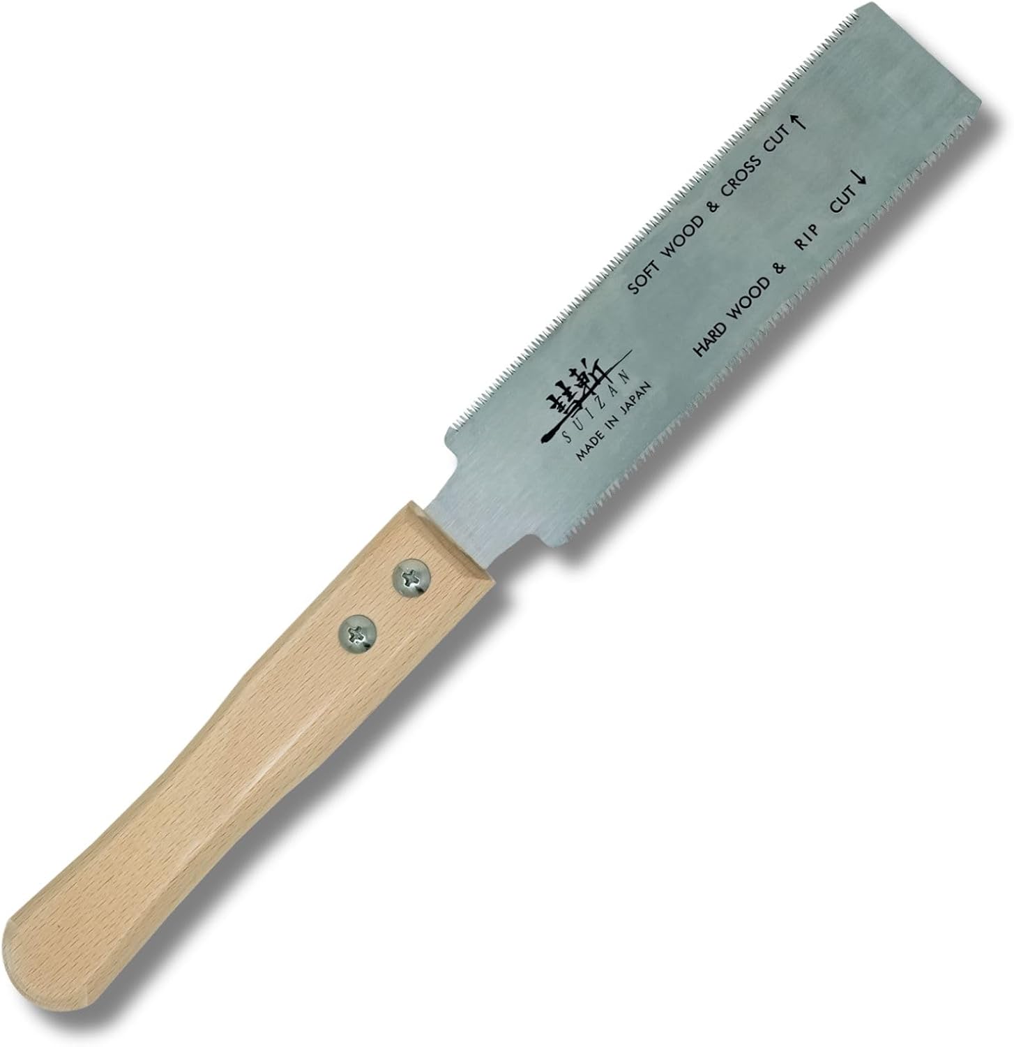 SUIZAN 6" Ryoba Double-Edge Japanese Pull Saw for Precise Woodworking