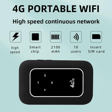 TECHDASH M5 4G LTE Dongle Portable Wireless Pocket Router with 2100mAh Battery and Multi-Device Support