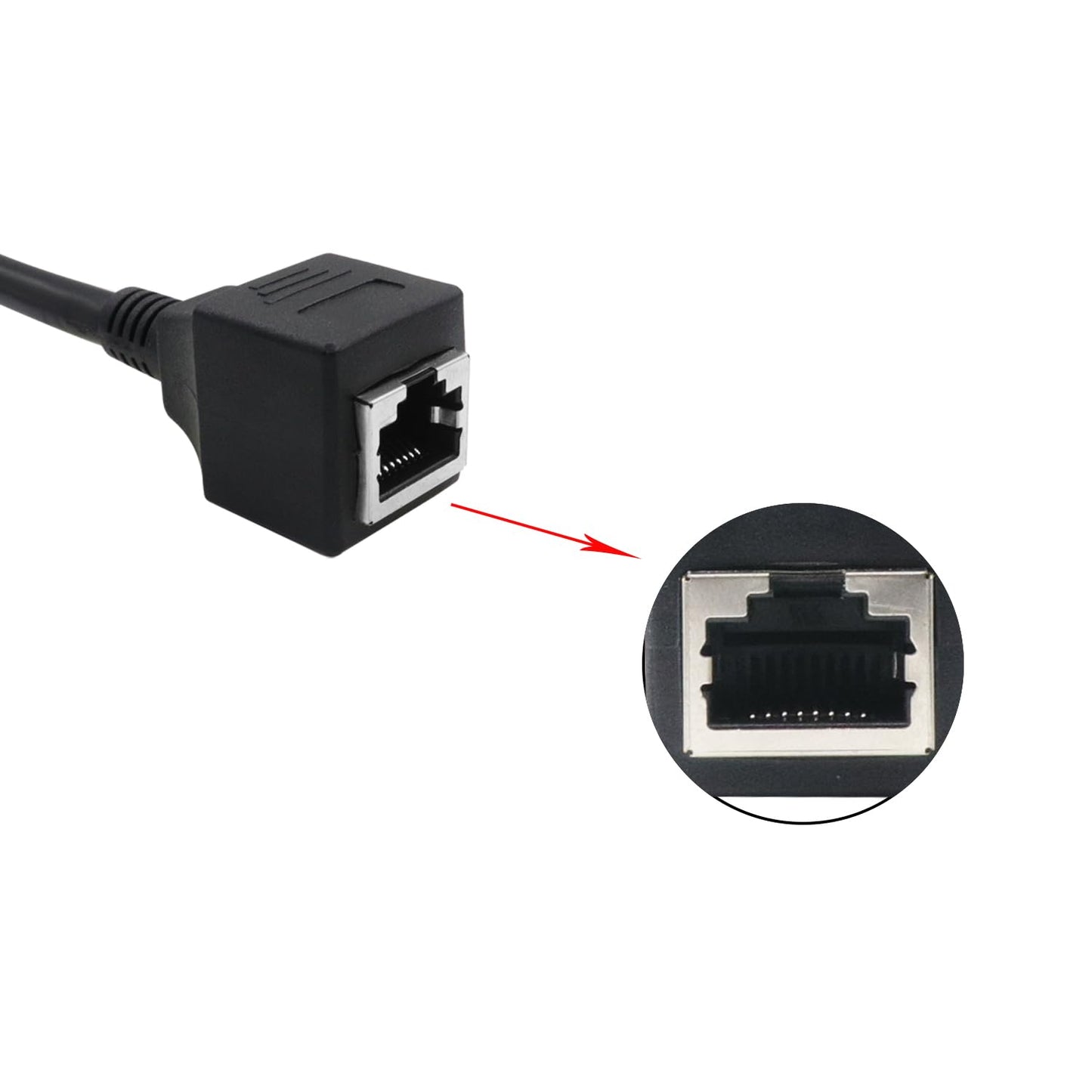 RIIEYOCA Cat6 Ethernet Cable with On/Off Switch RJ45 Female to Female 1M Black