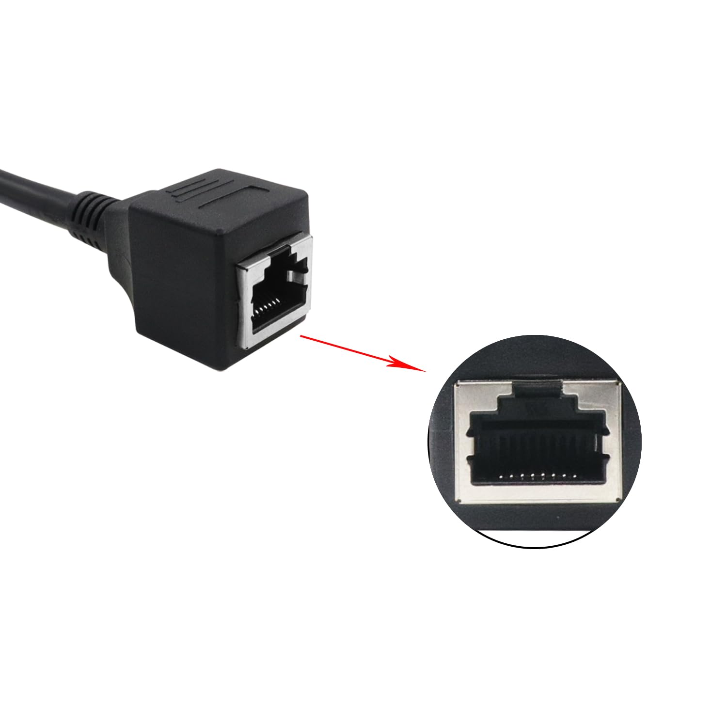 RIIEYOCA Cat6 Ethernet Cable with On/Off Switch RJ45 Female to Female 1M Black