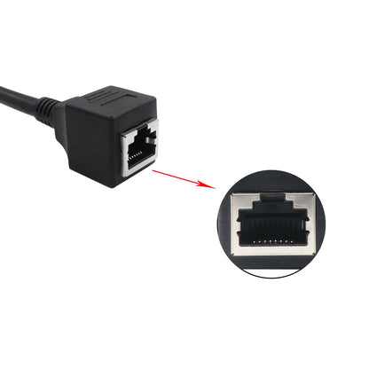RIIEYOCA Cat6 Ethernet Cable with On/Off Switch RJ45 Female to Female 1M Black