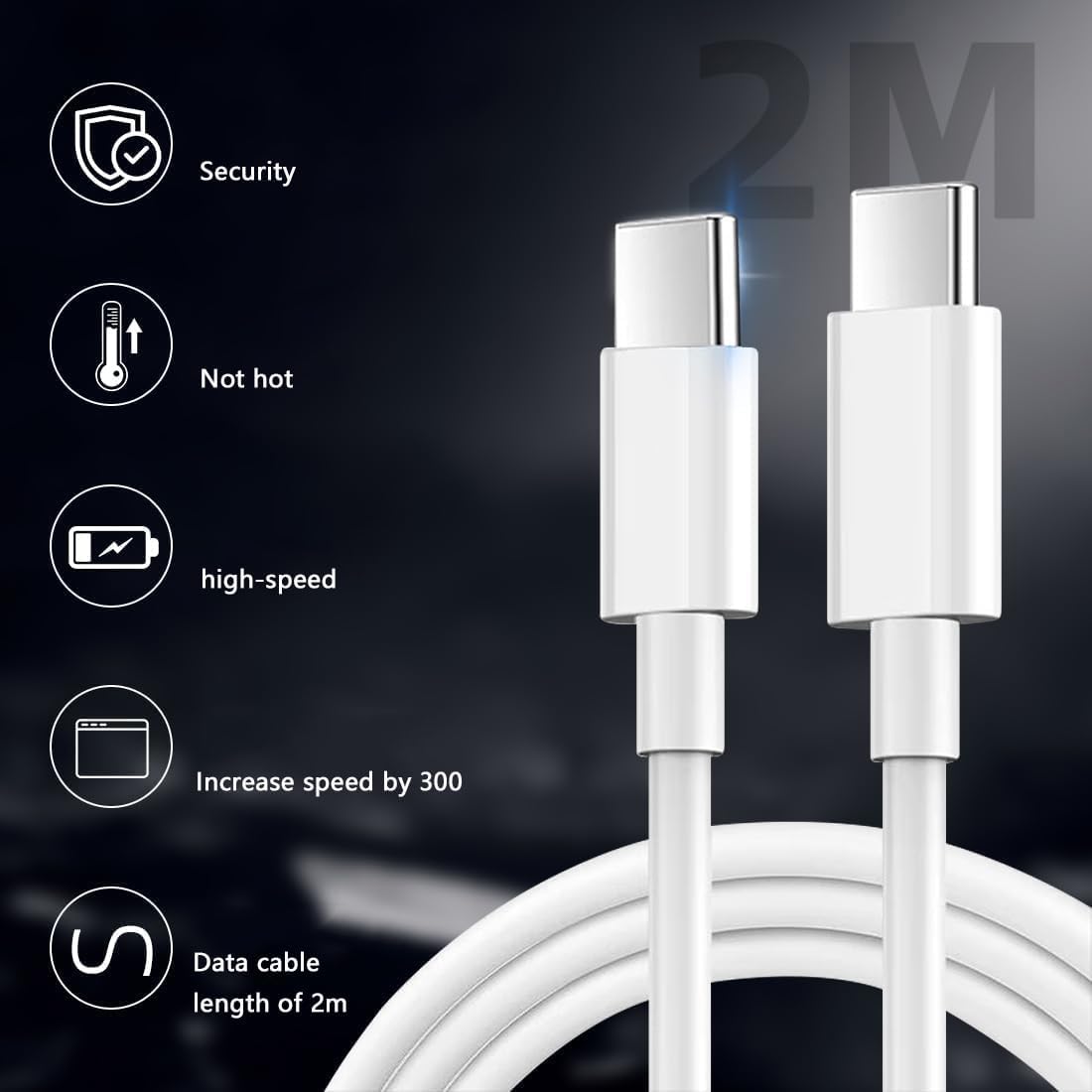 INTPIHP 25W European Travel USB C Wall Charger with 2m Cable RLC-381