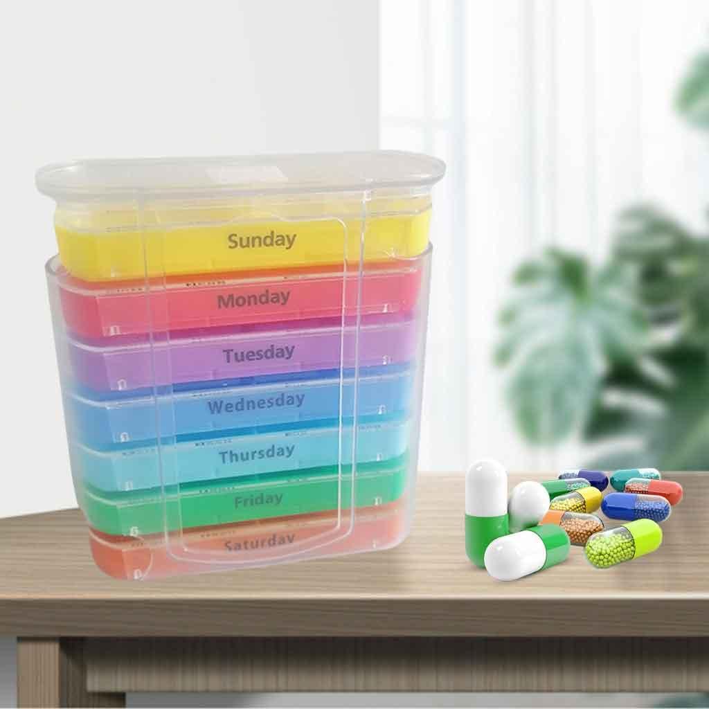 Enakshi 4‑Weekly Pill Organizer with 28 Color‑Coded Compartments – Travel‑Friendly