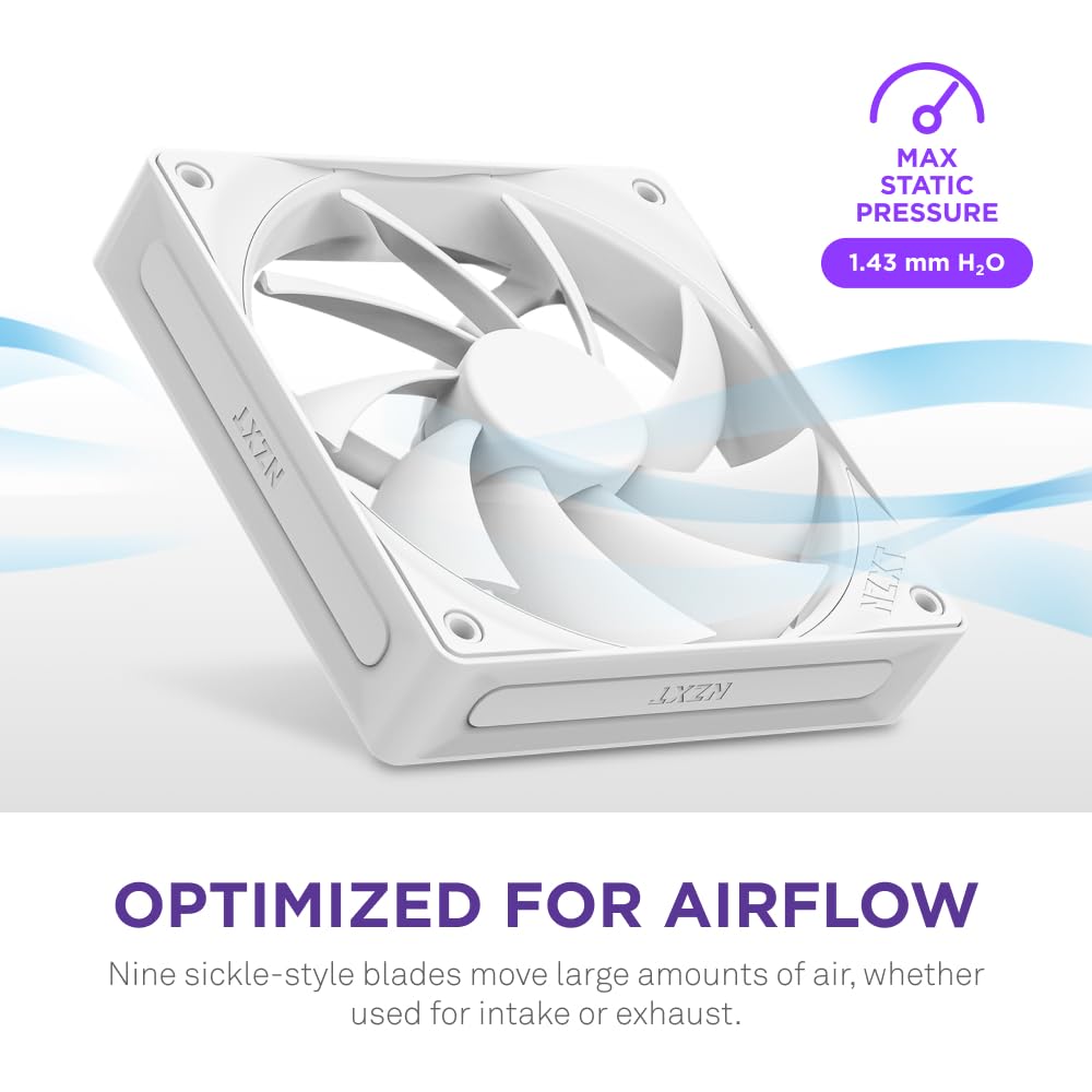 NZXT F120Q 120mm Quiet Airflow Fan – White