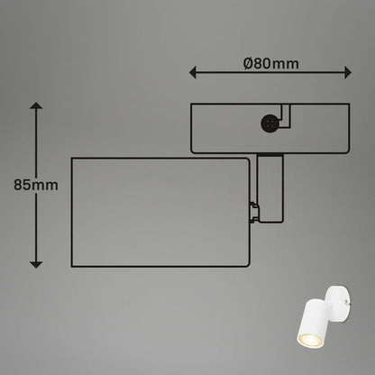 Briloner Modern Swivelling Wall Light, GU10 Socket, Max. 9W, White - Gomix Brands Outlet