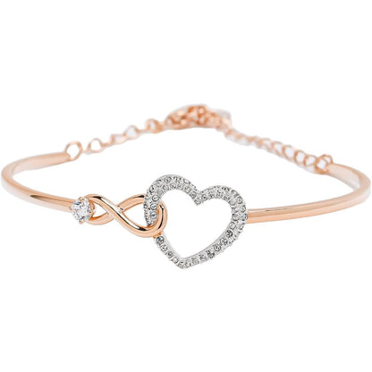 Swarovski Infinity Heart Bangle Rose Gold Crystal Bracelet