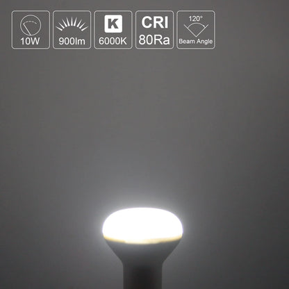 10W LED R63 E27 White 6000K Spotlight Pack of 6