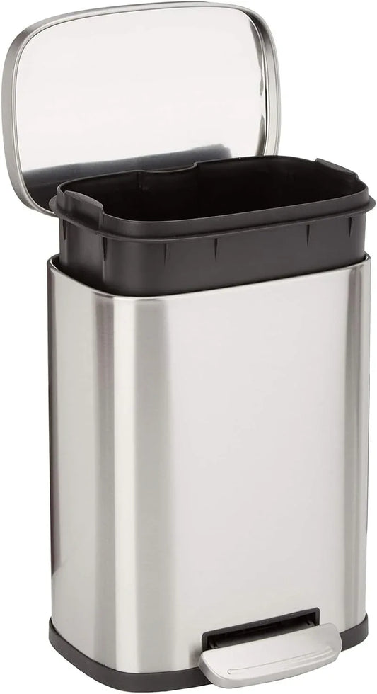 Amazon Basics 5L Soft-Close Satin Nickel Stainless Steel Trash Can - Gomix Brands Outlet