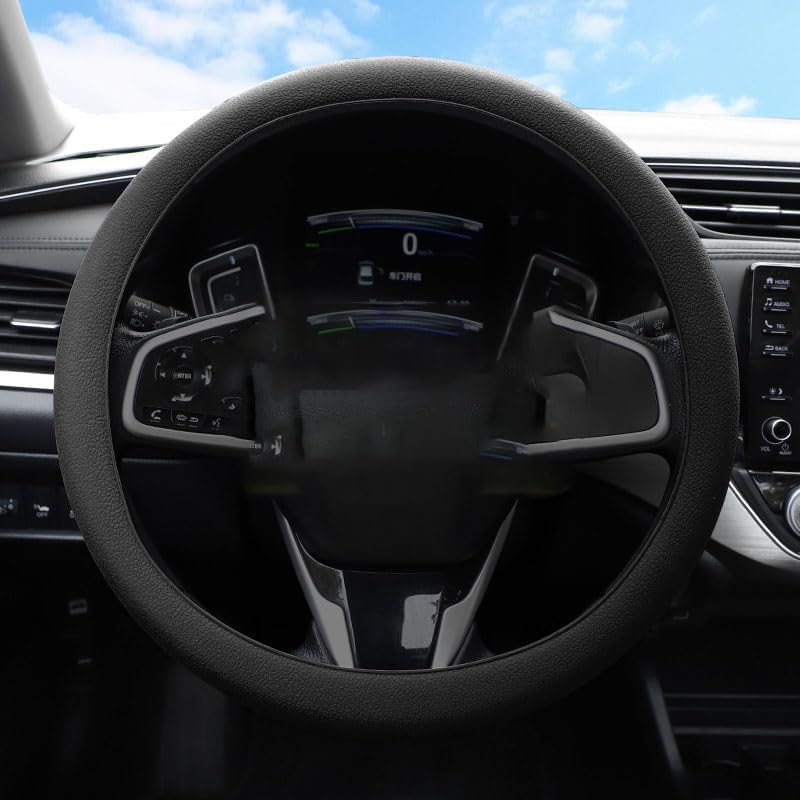 Universal Four-Season Thin Silicone Steering Wheel Cover – Black