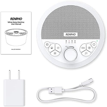 RENPHO Rechargeable White Noise Machine with 8 Night Lights