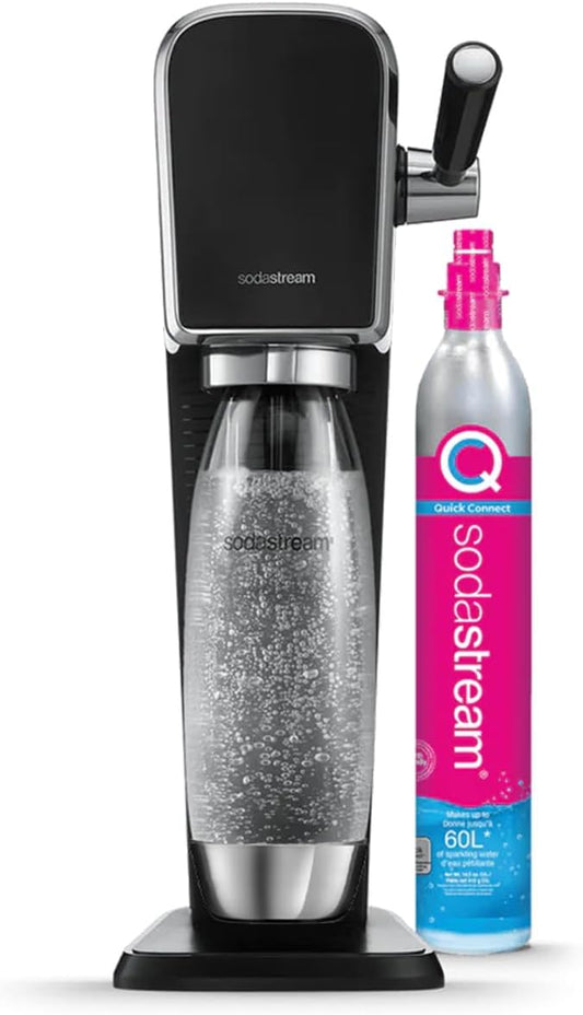 SodaStream ART Stainless Steel Sparkling Water Maker with 1L Bottle
