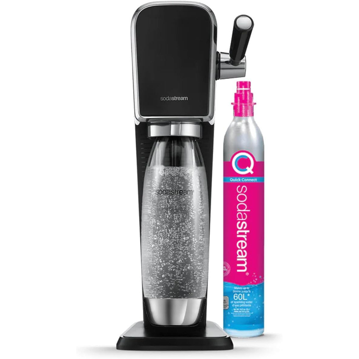 SodaStream ART Stainless Steel Sparkling Water Maker with 1L Bottle