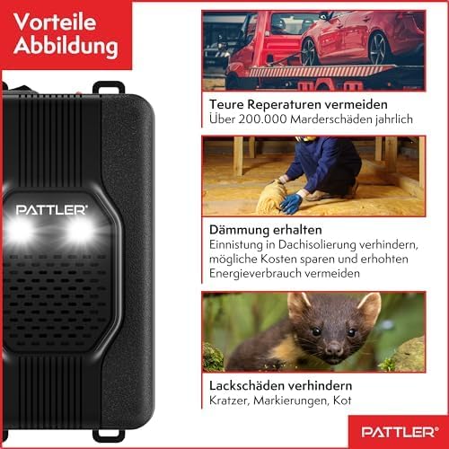PATTLER® Ultrasonic Marten Repellent: Safe Car & Home Pest Control
