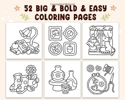 Cozy Cute Colouring Book for Adults & Teens – Bold Designs