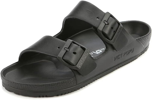 Adjustable Double Buckle Waterproof EVA Slides for Women